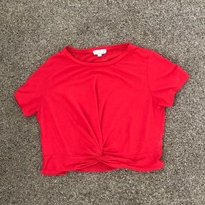 Red crop top